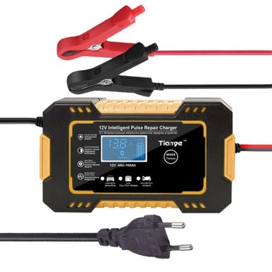 CARGADOR BATERÍA IMPORTCLICK AUTOMÓVIL 6 AMPERIOS MONITOR CARGA INTELIGENTE 12 V AMARILLO - 2