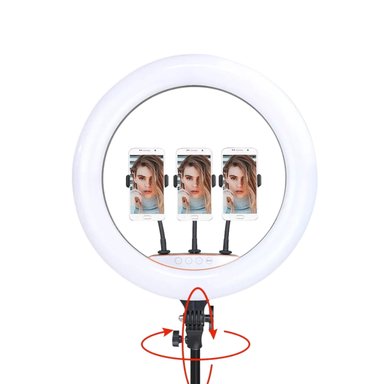 ARO LUZ IMPORTCLICK TEC.296 33CM PROFESIONAL GIGANTE 45 CM 3 SOPORTES TRÍPODE 2.10 - 5