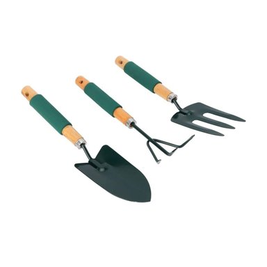 SET IMPORTCLICK HOG.513 JARDÍNERÍA HUERTO 3 PIEZAS METAL MADERA ACERO - 2