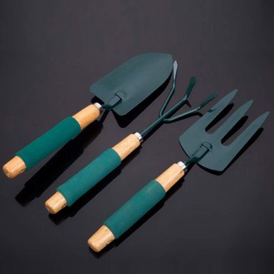 SET IMPORTCLICK HOG.513 JARDÍNERÍA HUERTO 3 PIEZAS METAL MADERA ACERO - 8