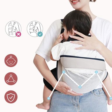 PORTABEBÉ IMPORTCLICK INF.62 FULAR CANGURO ERGONÓMICO GRIS - 6