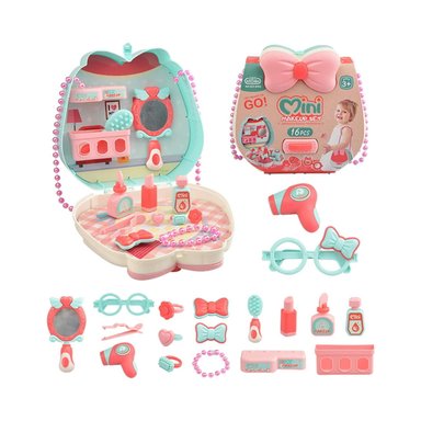KIT IMPORTCLICK BOLSO MINI MAKE UP MAQUILLAJE INFANTIL APRENDIZAJE 16 PIEZAS - 3