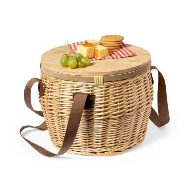 CESTA IMPORTCLICK CANASTO COOLER MIMBRE ALUMINIO TAPA BAMBÚ PICNIC BUBU HOG.1270 - 1