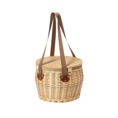 CESTA IMPORTCLICK CANASTO COOLER MIMBRE ALUMINIO TAPA BAMBÚ PICNIC BUBU HOG.1270 - 2