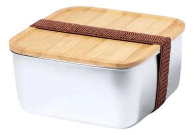 CONTENEDOR TUPPER HERME TICO CUADRADO ACERO INOX. BAMBU TUSVIK 1400 ML - 1