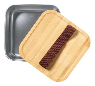 CONTENEDOR TUPPER HERME TICO CUADRADO ACERO INOX. BAMBU TUSVIK 1400 ML - 2
