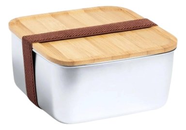 CONTENEDOR TUPPER HERME TICO CUADRADO ACERO INOX. BAMBU TUSVIK 1400 ML - 5