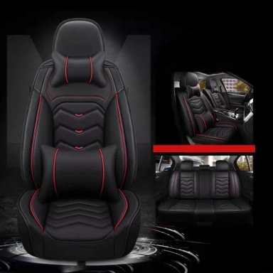 KIT IMPORTCLICK FUNDAS CUBRE ASIENTO ECO CUERO AUTO ALMOHADILLA LUXURY - 4