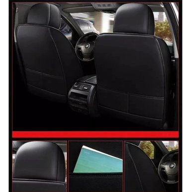 KIT IMPORTCLICK FUNDAS CUBRE ASIENTO ECO CUERO AUTO ALMOHADILLA LUXURY - 5