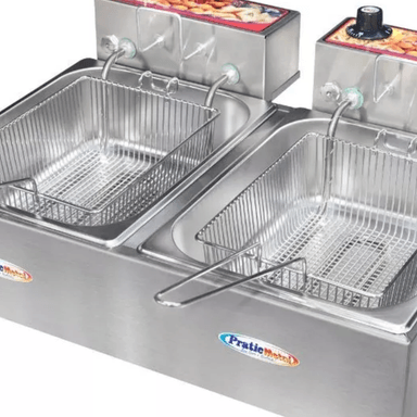 FREIDORA ELÉCTRICA INDUSTRIAL 2 CANASTOS ACERO INOXIDABLE 10 LITROS 220V - 2