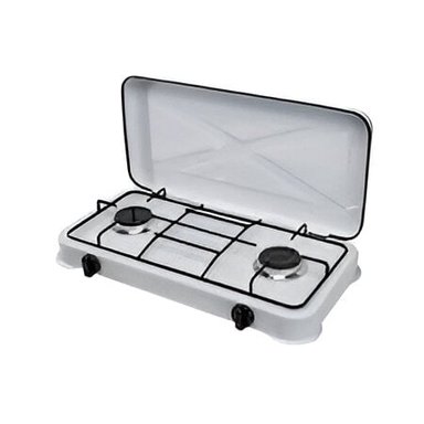 COCINILLA IMPORTCLICK METAL A GAS 2 QUEMADORES TAPA - 1