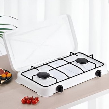 COCINILLA IMPORTCLICK METAL A GAS 2 QUEMADORES TAPA - 4