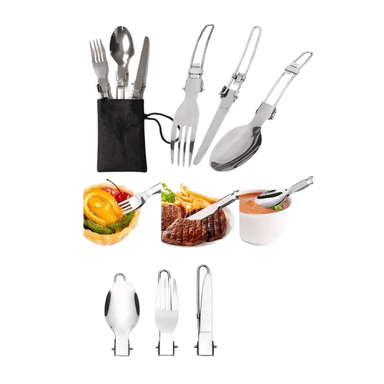 SET 5 PIEZAS OLLAS CUBIERTO PEGABLES ULTRALIGERO CAMPING - 2