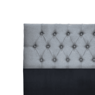 RESPALDO IMPORTCLICK PISO CAPITONÉ PREMIUM 2 PLAZAS LINO GRIS CLARO 150 X 140 CM - 2