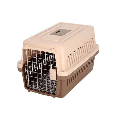 CANIL PERROS JAULA TRANSPORTE IMPORTCLICK MARRON 61X40X41 CM - 1
