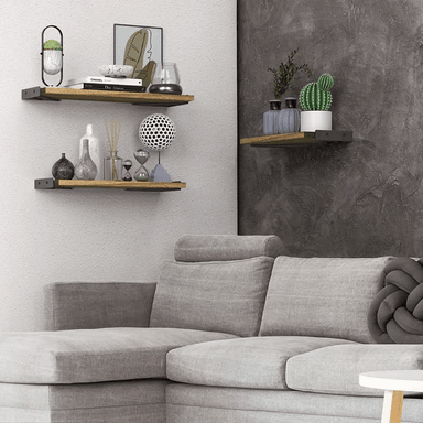 KIT REPISAS FLOTANTES MULTIPROPÓSITO MADERA DIFERENTES TAMAÑOS - 5
