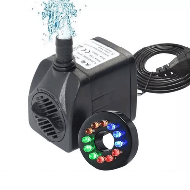 BOMBA AGUA PILETA ACUARIO SUMERGIBLE 12 LUCES LED - 1