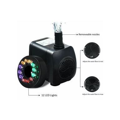 BOMBA AGUA PILETA ACUARIO SUMERGIBLE 12 LUCES LED - 3