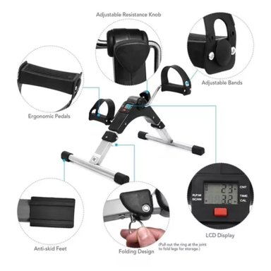 PEDALERA SPINNING EJERCITADOR MANOS PIES MONITOR PLEGABLE - 4