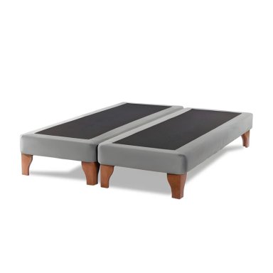BASE CAMA EUROPEA IMPORTCLICK DIVIDIDA KING 200X180 CM GRIS LINO - 1