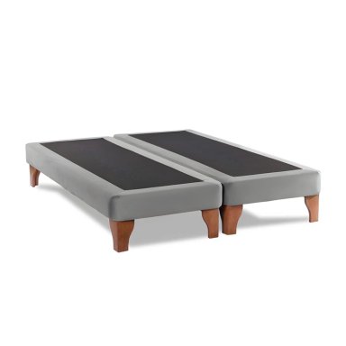 BASE CAMA EUROPEA IMPORTCLICK DIVIDIDA KING 200X180 CM GRIS LINO - 2