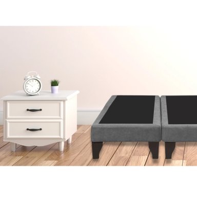 BASE CAMA EUROPEA IMPORTCLICK DIVIDIDA KING 200X180 CM GRIS LINO - 5