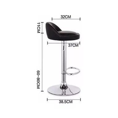 TABURETE IMPORTCLICK NEGRO SILLA PISO BAR 80 CM - 2