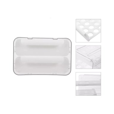 ORGANIZADOR PORTAHUEVOS 2 NIVELES 32 HUEVOS 26X23 CM BLANCO - 3