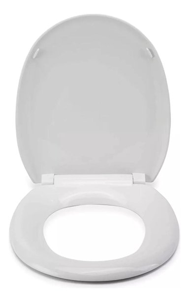TAPA BAÑO WC ASIENTO INODORO REDONDO UNIVERSAL 6X36X42 CM BLANCO - 2