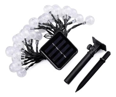 TIRA 30 LUCES SOLARES LED JARDIN HOGAR EXTERIORES 3V 6.5 M - 1
