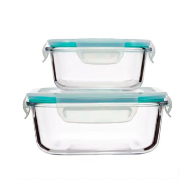 SET 3 TUPPER HERMÉTICO VIDRIO PARA ALIMENTOS COMIDA - 4