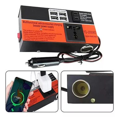 INVERSOR VAJE AUTO CONVERTIDOR CORRIENTE MULTIPROPÓSITO 12 V 220V 1.5K - 4