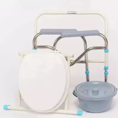 BAÑO INODORO WC PORTÁTIL PLEGABLE SILLA DUCHA BLANCO - 6
