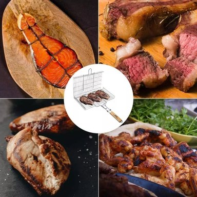 REJILLA PARRILLA DOBLE ASADOR PESCADOS VERDURAS - 4