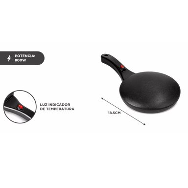 PANQUEQUERA SARTÉN ELÉCTRICO ANTIADHERENTE 20 CM NEGRO - 6