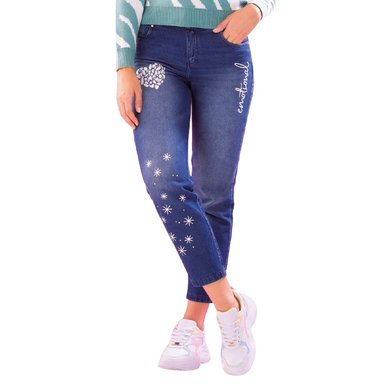 JEANS PUSH UP MUJER TYT AZUL LUNA MOM COLOMBIANO - 1