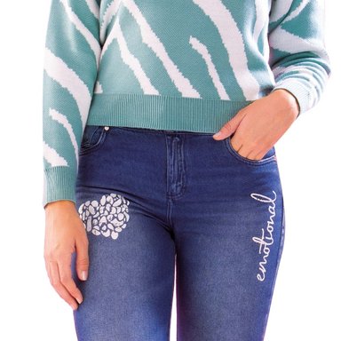 JEANS PUSH UP MUJER TYT AZUL LUNA MOM COLOMBIANO - 2