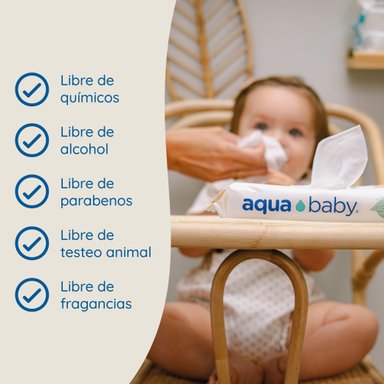 CAJA 12 TOALLITAS HÚMEDAS BIODEGRADABLES AQUA BABY 60 UNIDADES - 4