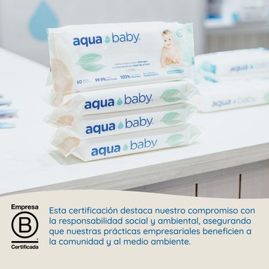 CAJA 12 TOALLITAS HÚMEDAS BIODEGRADABLES AQUA BABY 60 UNIDADES - 5