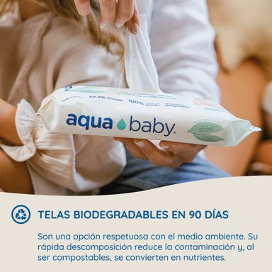 CAJA 12 TOALLITAS HÚMEDAS BIODEGRADABLES AQUA BABY 60 UNIDADES - 9