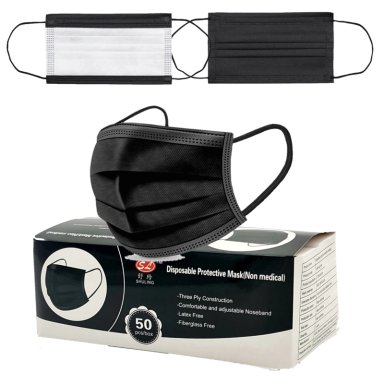MASCARILLA QUIRURGICA DESECHABLE NEGRA - 1