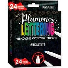 MARCADORES LETTERING PUNTA CONICA 24 COLORES - 1
