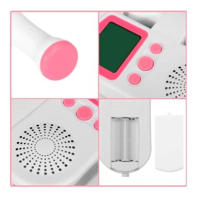 MONITOR FETAL DOPPLER ULTRASONIDO LATIDOS BEBE  ROSADO - 3