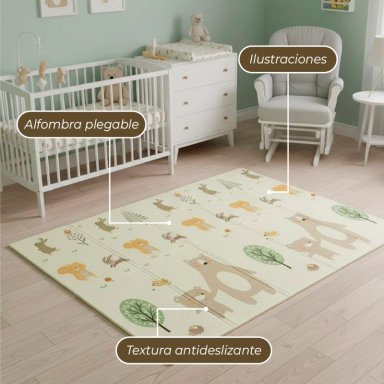 ALFOMBRA MUNDO ONLINE ANTIGOLPES PLEGABLE + BOLSO TRANSPORTE AZUL BEBE - 6