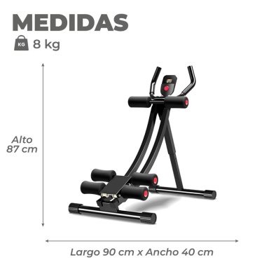 MAQUINA SPORTIME ABDOMINAL MULTIFUNCIONAL SEMI CURVA ERGONÓMICA PLEGABLE FITNESS | NEGRO - 3