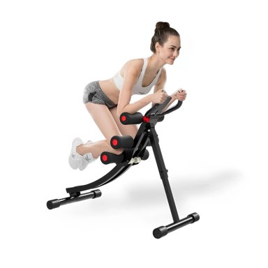 MAQUINA SPORTIME ABDOMINAL MULTIFUNCIONAL SEMI CURVA ERGONÓMICA PLEGABLE FITNESS | NEGRO - 7
