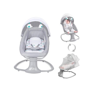 SILLA MUNDO ONLINE MECEDORA /COLUMPIO BEBÉ INTELIGENTE CON BLUETOOTH GRIS PARDO - 2