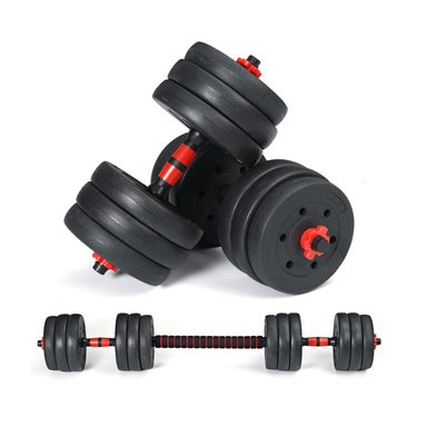 SET MANCUERNAS AJUSTABLES 20KG + UNION + BARRA - 1