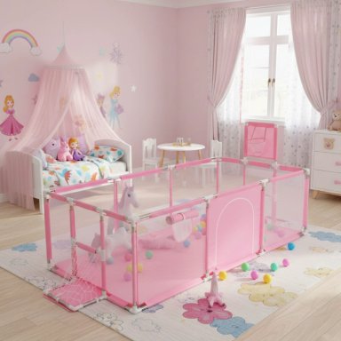 CORRAL SEGURIDAD MUNDO ONLINE LIFE-2225 ROSADO BEBE 180CM CON ARO Y ARCO - 2