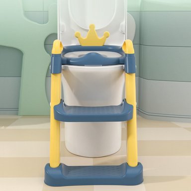 ESCALERA ASIENTO ADAPTADOR BAÑO PARA NIÑOS CORONITA AMARILLO - 2